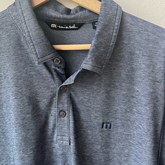 TRAVIS MATHEW MEN’S THE HEATER POLO SHIRT SIZE XL IN NAVY PIMA COTTON BLEND - Picture 8 of 12